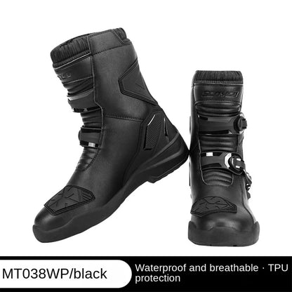 Motorcycle anti-fall riding shoes anti-slip wear-resistant waterproof breathable rally boots protective moto cross-country equip