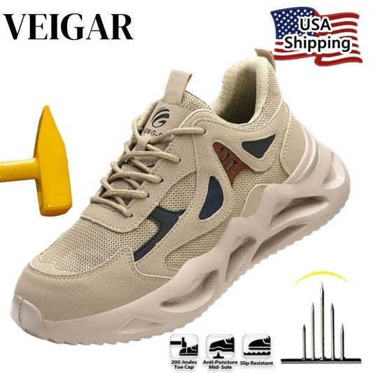 Unisex Work Safety Shoes Steel Toe Cap Light Breathable Sneaker For Men Anti-smash And Anti-puncture Safety Sneakers Shoes