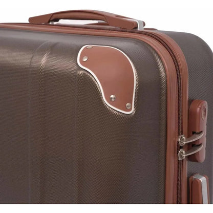 vidaXL 4 Piece Hardcase Trolley Set Coffee Trip Traveling Luggage Suitcase