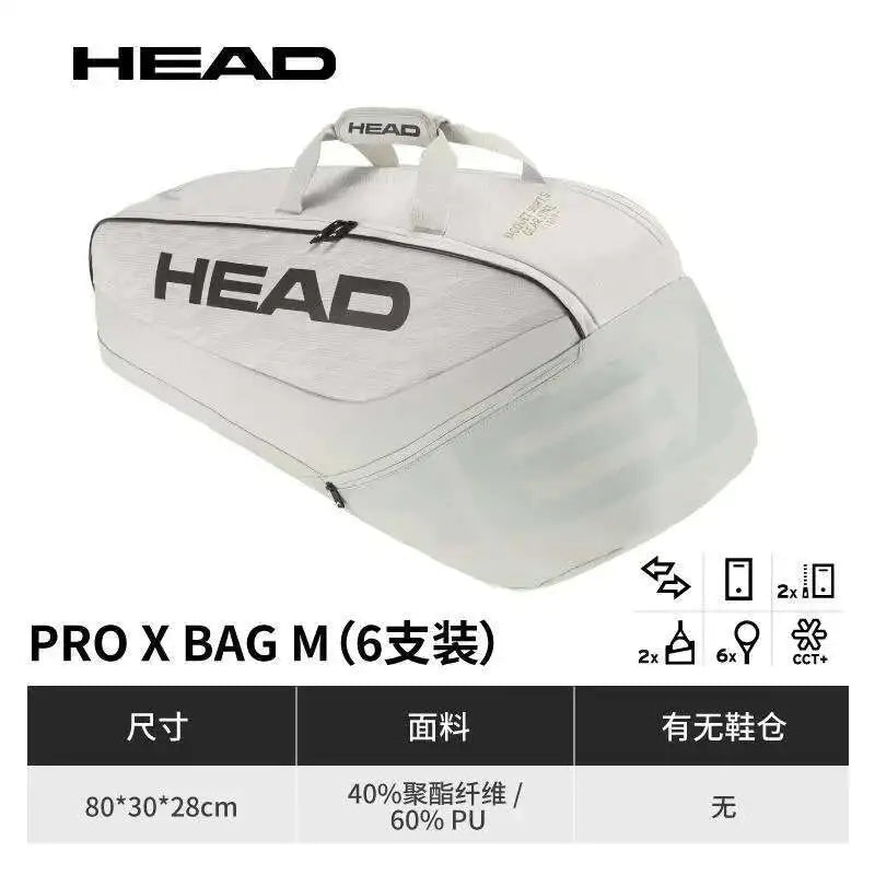HEAD Tennis Backpack Djokovic Tennis  Bag Tennis Racket Padel Badminton Sport Bag Padel Tenis PRO X HEAD BACKPACK 28L YUBK COURT