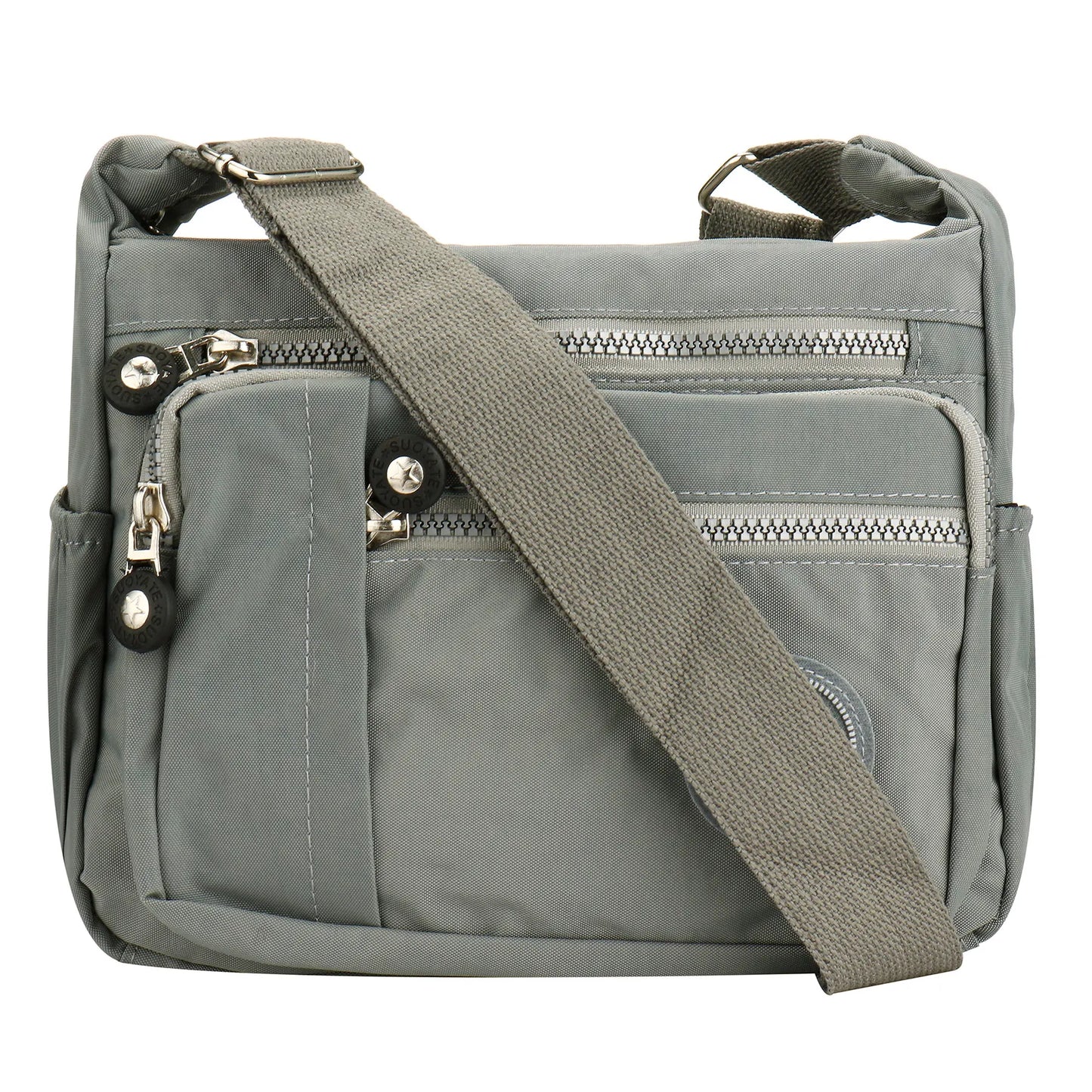 Fashionable multi-pocket wallet handbag, casual crossbody bag, floral pattern shoulder bag, nylon waterproof messenger bag