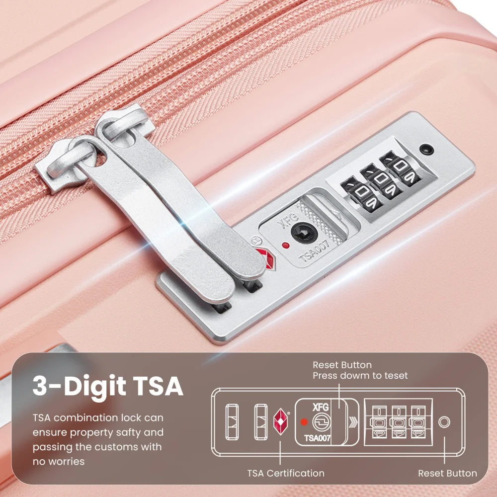 4 Piece Luggage Set Hard Shell Expandable Suitcases with Spinner Wheels TSA Lock Travel Suitcase Rolling Luggage 14/20/24/28Inch