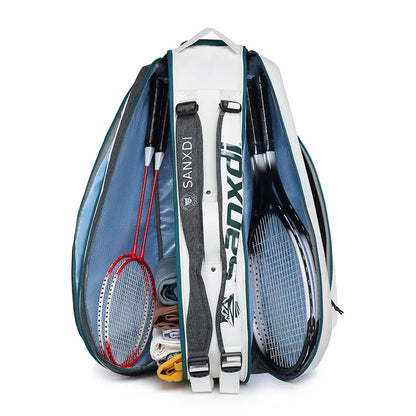 SANXDI Tennis Bag Professional Large Capacity 6-pack Double Shoulder Single Shoulder Men's and Women's Badminton Paddle Bag