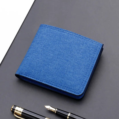 Canvas Men Wallet Black/blue/gray Card Holder Wallet Male Money Bag ID/photo/bank Holder Short Purse Credit Card Case Bag
