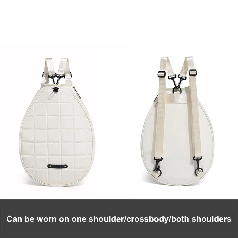 Portable Badminton Racquet Bag Zipper Closure Tennis Racquet Crossbody Bag Pickleball Paddles Shoulder Bag for Women Men