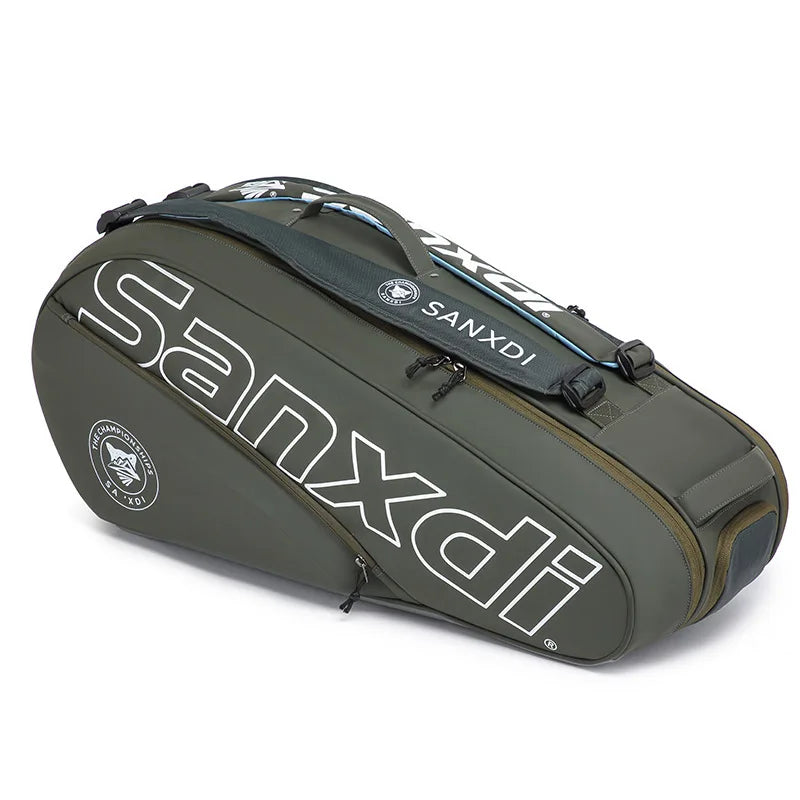 SANXDI Tennis Bag Professional Large Capacity 6-pack Double Shoulder Single Shoulder Men's and Women's Badminton Paddle Bag