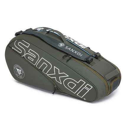 SANXDI Tennis Bag Professional Large Capacity 6-pack Double Shoulder Single Shoulder Men's and Women's Badminton Paddle Bag