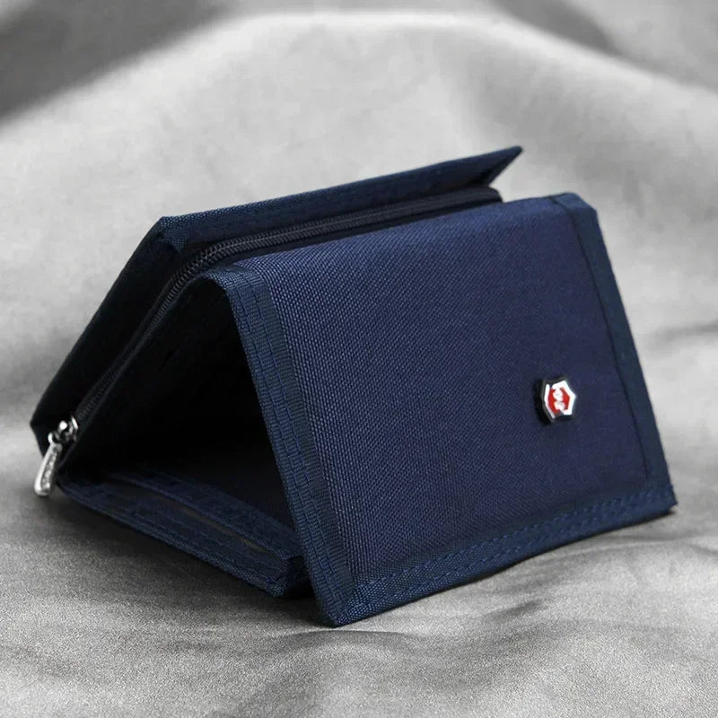 Men'S 5 Colors Coin Purse Canvas Wallet Solid Color Fashion Slim Multifunctional Classic Portable Card Holder