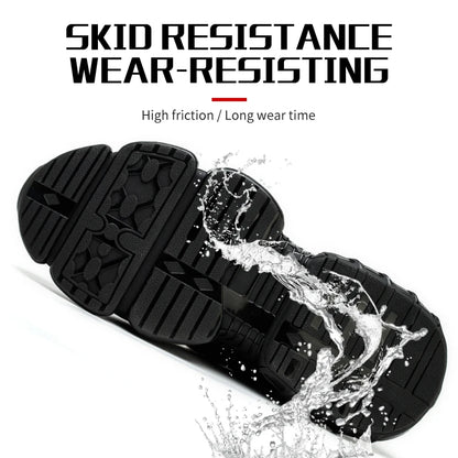 Steel toe cap, non-lacing, anti-impact and anti-puncture casual work shoes