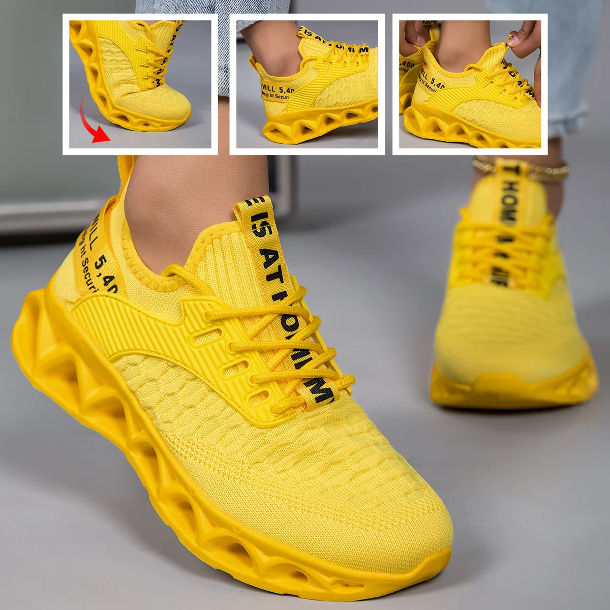 Women's running shoes, lightweight mesh, breathable and comfortable flat soft tennis shoes, blade sports shoes for women