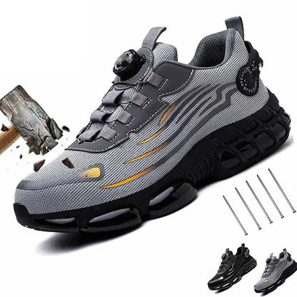 Rotating button new style safety shoes men's anti-smashing anti-puncture work shoes fashion men's sports shoes safety p