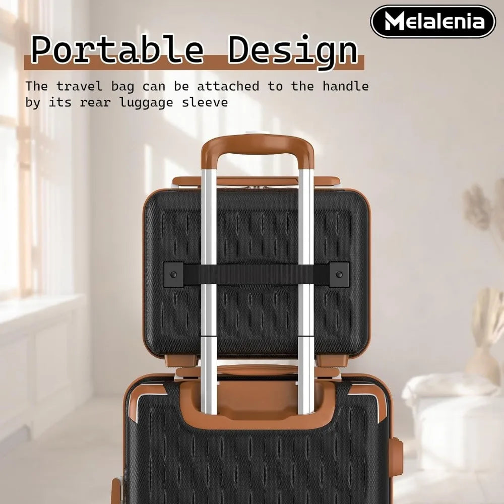 Melalenia Luggage Sets 7 Piece Suitcase Set, Hard Shell Carry on Luggage Travel Suitcases with Spinner Wheels and TSA Lock, Ligh