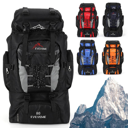 80L Mountaineering Backpack Large Capacity Climbing Backpack Adjustable Strap Mountain Climbing Rucksack Travel Accessories