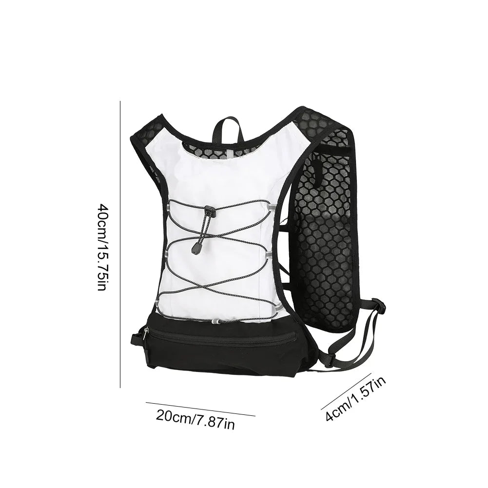 Outdoor Biking Running Storage Vest Pack Lightweight Hydration Backpack Reflective Water Bottle Chest Pack Phone Storage Pocket