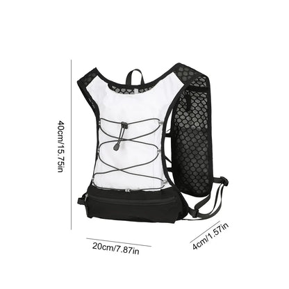 Outdoor Biking Running Storage Vest Pack Lightweight Hydration Backpack Reflective Water Bottle Chest Pack Phone Storage Pocket