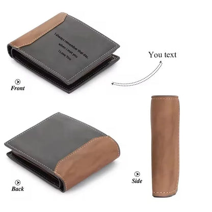 Anniversary Birthday Gifts for Men Gift Custom Name Picture Card Holder Wallet for Husband Father's Day Bifold Wallet