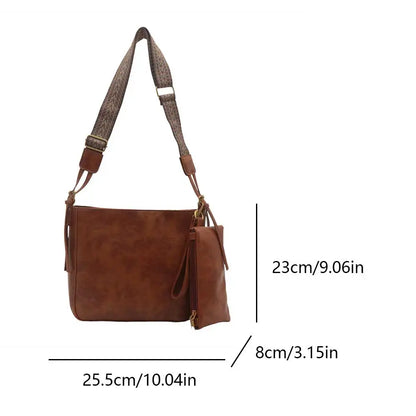 Crossbody Bag for Women with Adjustable Strap Hobo Purse Vegan Leather Solid Satchel Purse for Work Shopping