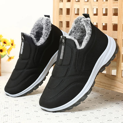Mens Snow Boots Lightweight Warm Walking Shoes Non-slip Thermal Ankle Boots Comfortable Slip On Sneakers for Travel Hiking
