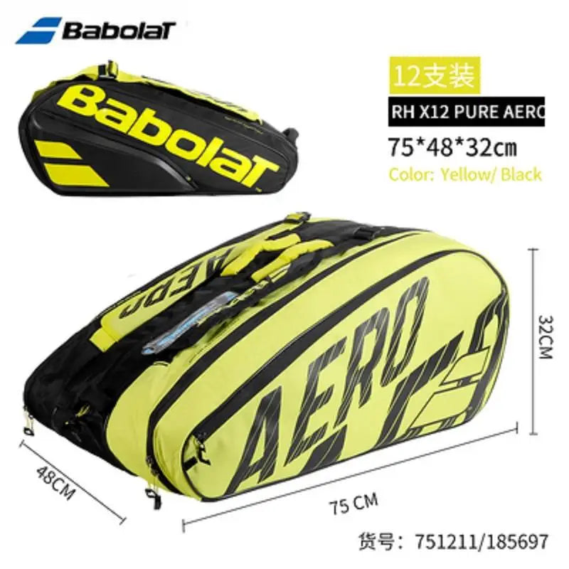 Babolat Pure Aero RH6 RH12 Tennis Rackets Bag Large Capacity Professional Tennis Bag With Insulation Tennis Backpack RH6 RH12