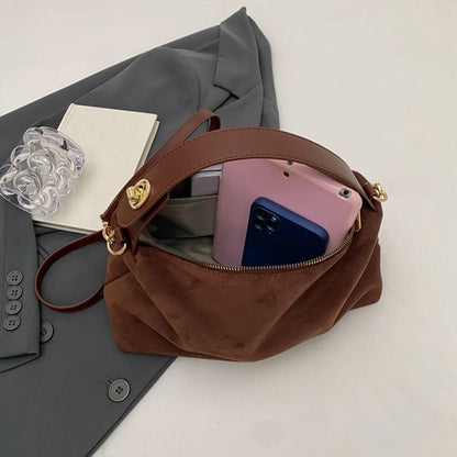 Women Suede Shoulder Bag With Inner Pocket Crossbody Bag Adjustable Strap Hobo Purse Zipper Hand bags Casual Commuter Bag
