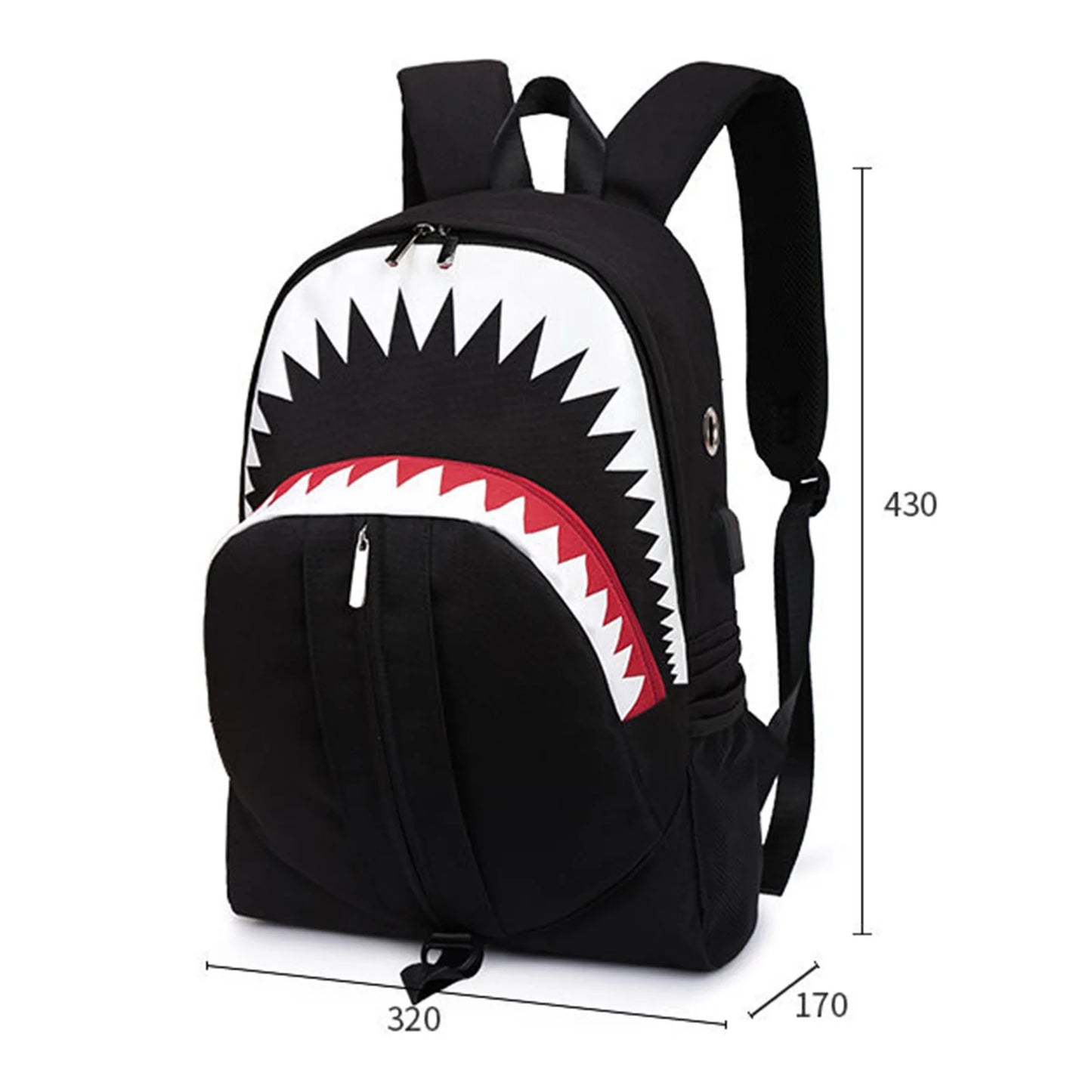 Multifunctional Male Backpack Fashion Shark Mouth Backpack Knapsack Men Casual Vintage Knapsack Bag Supplies