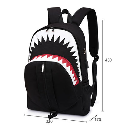 Multifunctional Male Backpack Fashion Shark Mouth Backpack Knapsack Men Casual Vintage Knapsack Bag Supplies