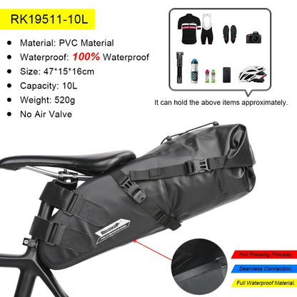 Rhinowalk Bicycle Bag 5L-13L Full Waterproof  Road Mountain Bike Cycling Rear Rack Bag Luggage Pannier Bike Saddle Accessories