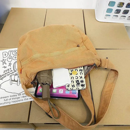 Canvas Casual Messenger Bag Hobo Crossbody Bag Canvas Shouder Tote Handbag for Women and Men