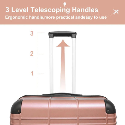 Luggage Sets ABS+PC Hardshell 4pcs Luggage Hardside Lightweight Durable Suitcase sets Spinner Wheels Suitcase with TSA Lock 12