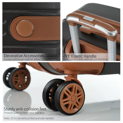 4 Piece Luggage Set Suitcase Set ABS Hard Shell Lightweight Expandable Travel Luggage with 4 Packing Cubes TSA Lock Spinner Whe