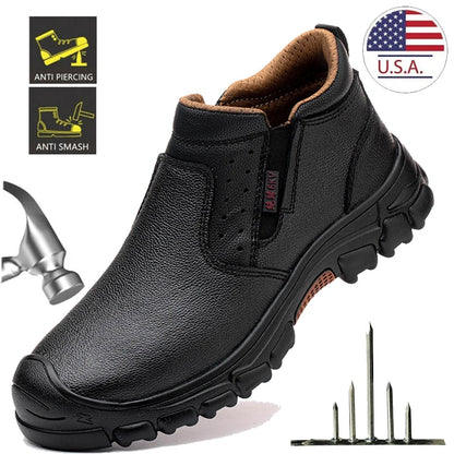 Men Work Shoes Breathable Work Sneakers Composite Toe Safety Shoes Anti-Puncture Indestructible Shoes Welders Safety Boots
