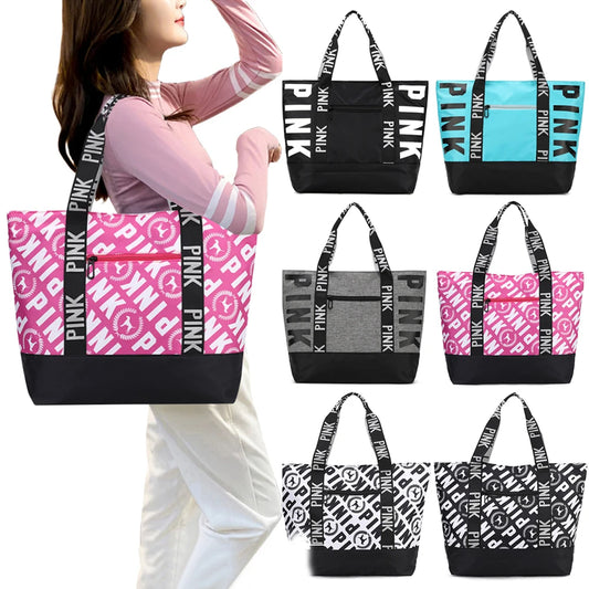 Women Weekender Bag Large Capacity Overnight Luggage Bag Zipper Closure Casual Shoulder Tote Lightweight for Travel Shopping