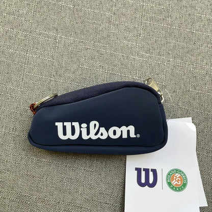 Original Wilson 2024 ROLAND GARROS KEY CHAIN BAG French Open Orange White Handheld Mini Tennis Badminton Key Pack RG