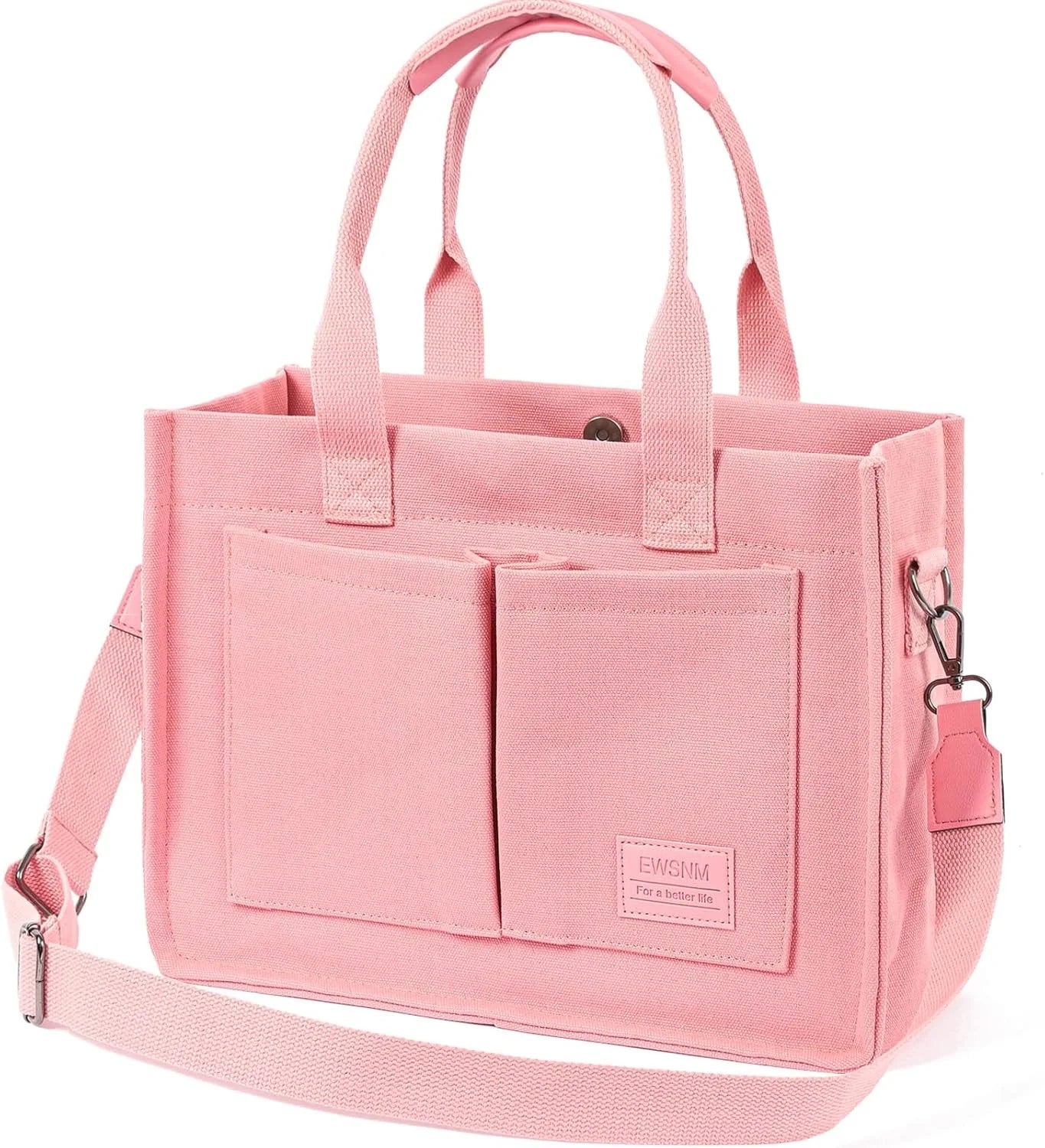 Canvas Tote Bag for Women, Large Laptop Travel Tote Handbag Totes with Crossbody Shoulder Teachers Reusable Grocery Bags