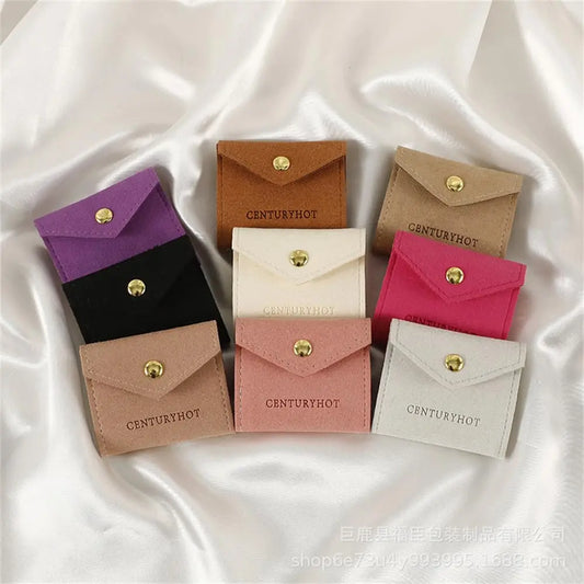 Ultra Fine Fiber Multiple Solid Color Portable Multifunctional Mini Storage Bag Foldable Practical Jewelry Roll