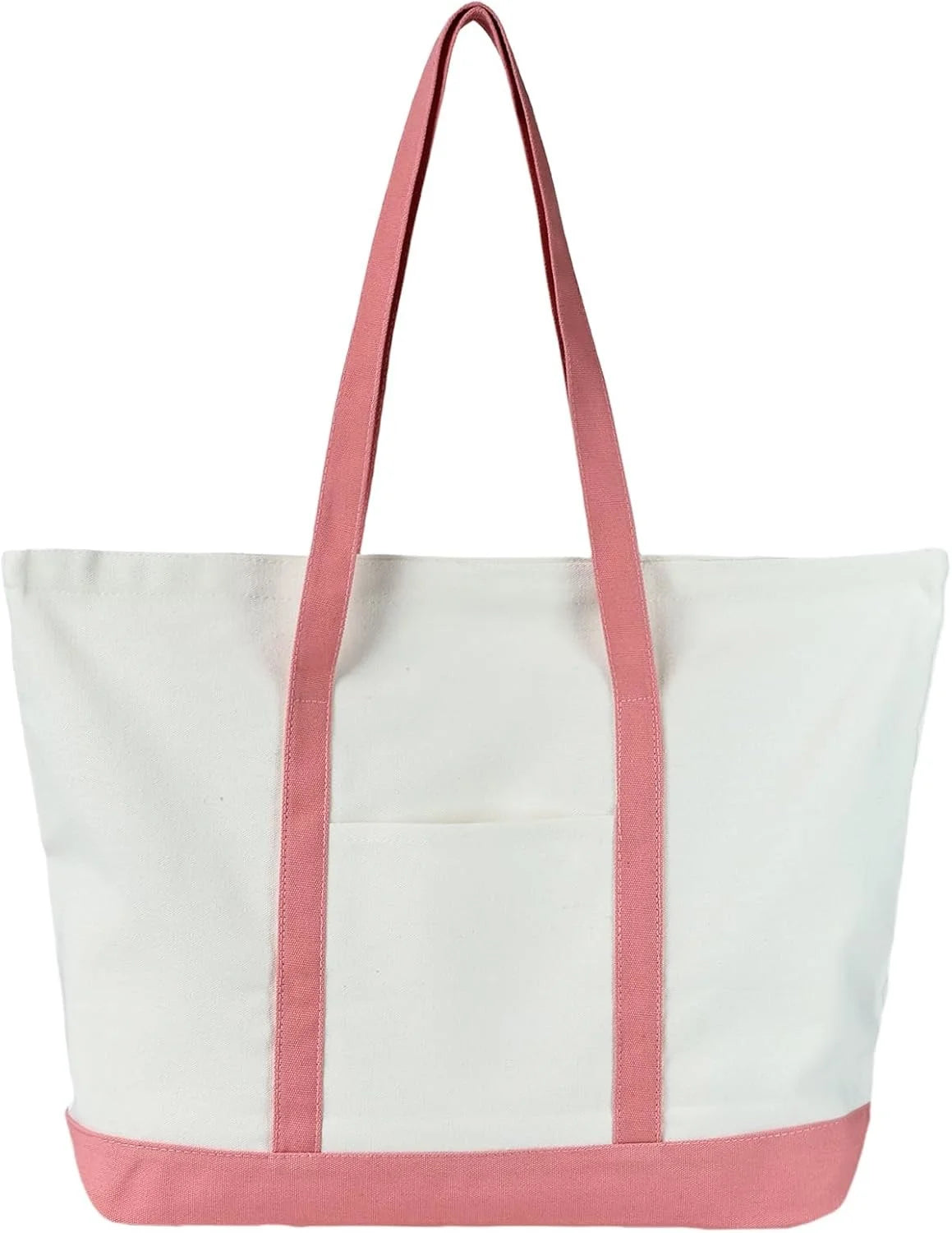 Canvas Tote Bag with External Pocket Extra Large Canvas Tote Bag Heavy Duty Grocery Shopping Bags Weekender Bag