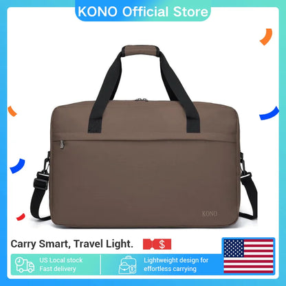 Kono 55x35x25 Carry On Luggage 48L Large Capacity Holdall Hand Luggage Unisex Sports Travel Duffels Bag