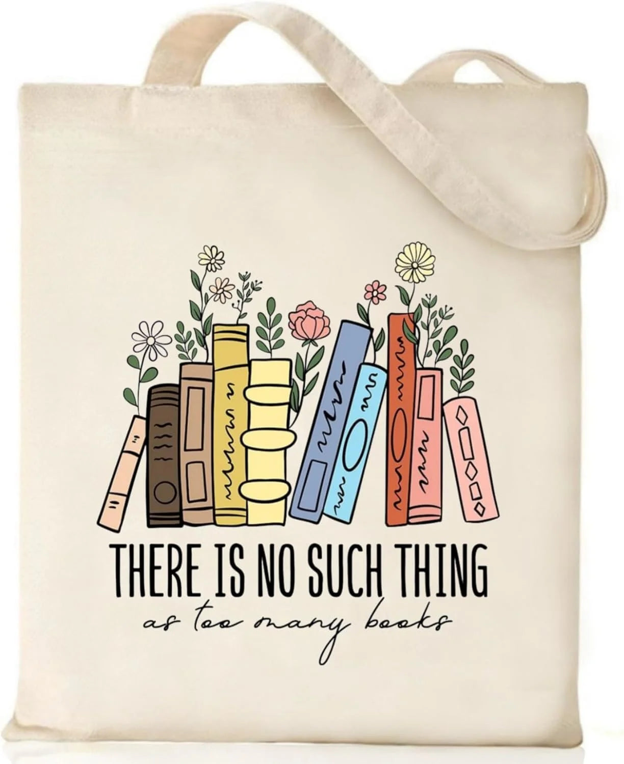 Canvas Tote Bag for Women with Inner Pocket, Aesthetic Shoulder Book Bags Gift Totes Shopping Reusable Grocery Bags