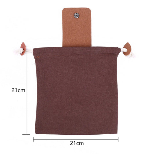 2pcs PU Leather Canvas Foraging Pouch Versatile Outdoor Hunting Fanny Pack for Dog Training Orchard Picking Bag