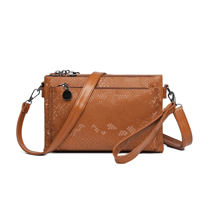 Sequins Three-layer Bag Women Soft Leather Shoulder Crossbody Messenger Bags Clutch Sac Luxury handbags women Bgas Designer