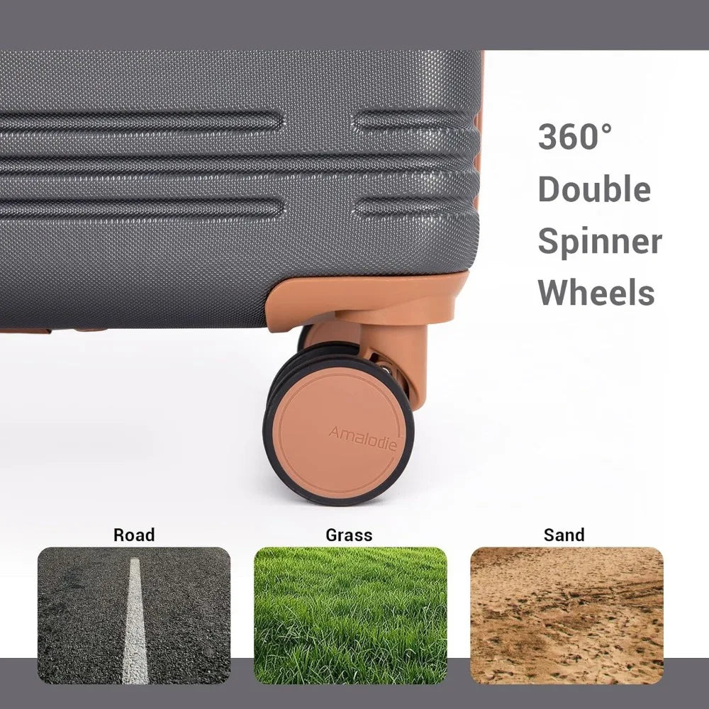 Luggage Sets 3 Piece,Suitcases with Double Spinner Wheels and TSA Lock,Hardcase 3 set Luggage with Travel Duffle Bag,Carry On Lu