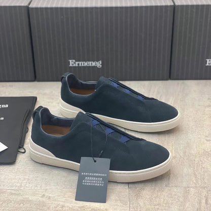Zegnss Dress Shoes Designer Shoes Men Ermenegildos Zegnbs Soft Lace-Up Business Casual Party Quality Leather Chunky Sneakers