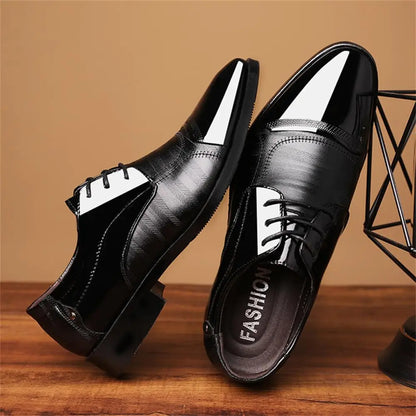 Men's Dress Shoes Business Oxfords Patent Leather Dress Shoes Classic Loafers Formal Derby Shoes For Men