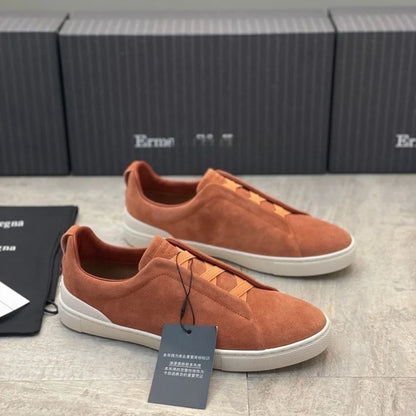Zegnss Dress Shoes Designer Shoes Men Ermenegildos Zegnbs Soft Lace-Up Business Casual Party Quality Leather Chunky Sneakers