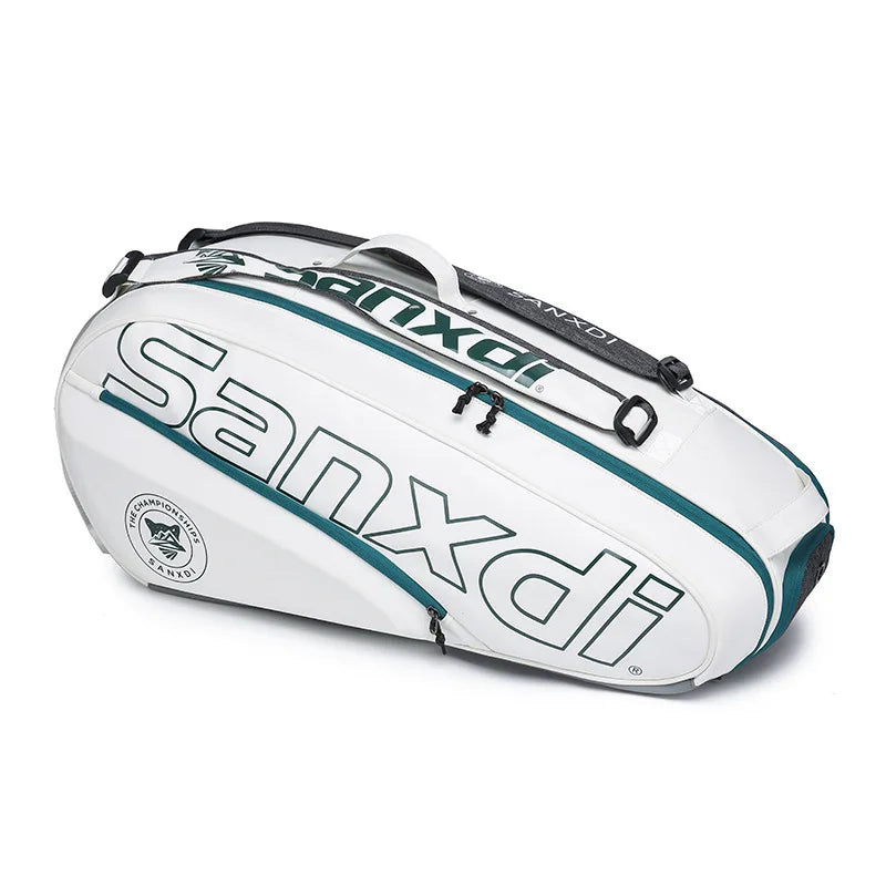 SANXDI Tennis Bag Professional Large Capacity 6-pack Double Shoulder Single Shoulder Men's and Women's Badminton Paddle Bag