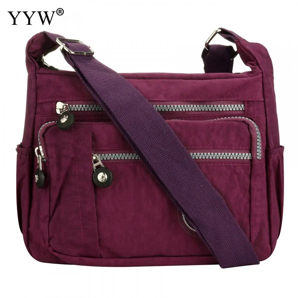 Womens Multi Pocket Casual Crossbody Bag Travel Bag Messenger Handbag For Shopping Hiking Daily Use Nylon Shoulder Bags Pouch