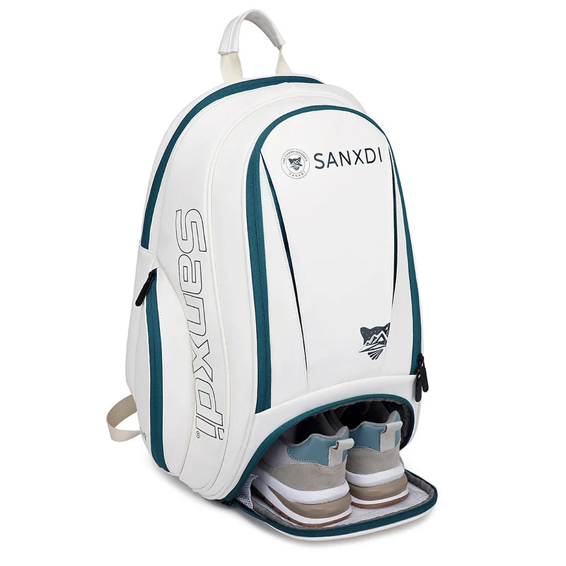 Badminton Tennis Racket Backpack Large Capacity Outdoor Sports Training Bag with Shoes Compartment Multifunctional Fitness Bag