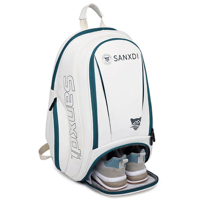 Badminton Tennis Racket Backpack Large Capacity Outdoor Sports Training Bag with Shoes Compartment Multifunctional Fitness Bag