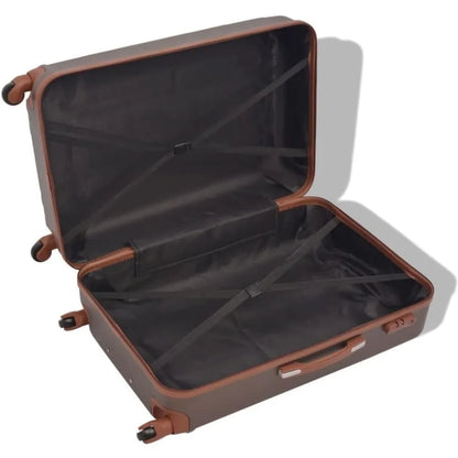vidaXL 4 Piece Hardcase Trolley Set Coffee Trip Traveling Luggage Suitcase