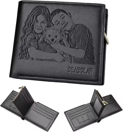Custom Engraved Wallet,Personalized Photo RFID Wallets for Men,Husband,Dad,Son,Personalized Gifts for Bithday Anniversary Day
